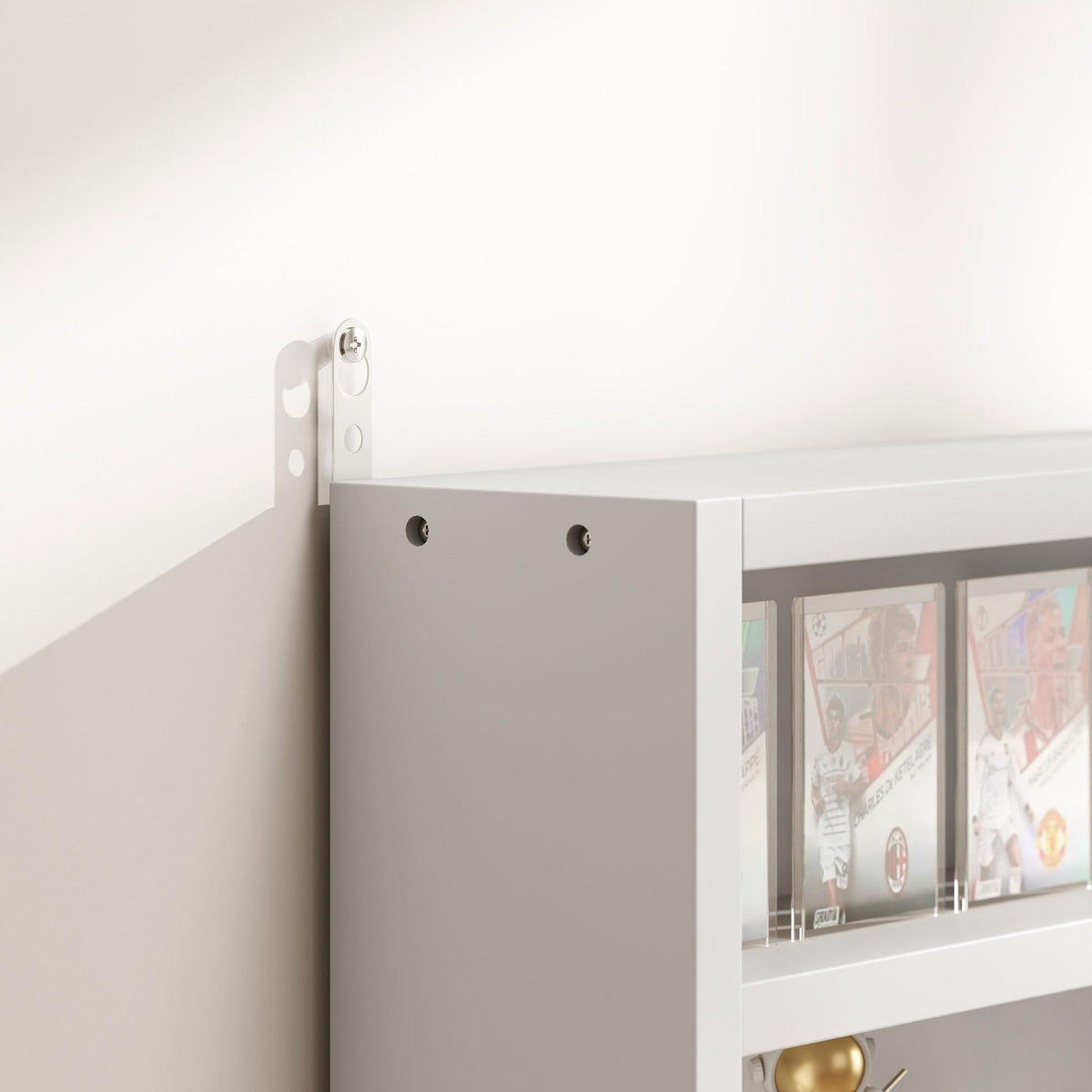 5-Tier Wall Mounted Display Cabinet with Glass Doors White P23174