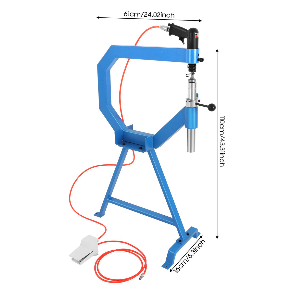 50-100 PSI Pneumatic Planishing Hammer with Foot Pedal Stand V28710