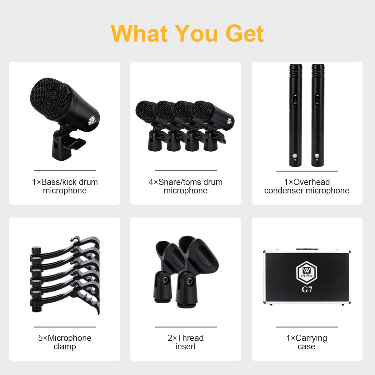 7-Piece Drum Mic Kit with XLR Outputs X4696
