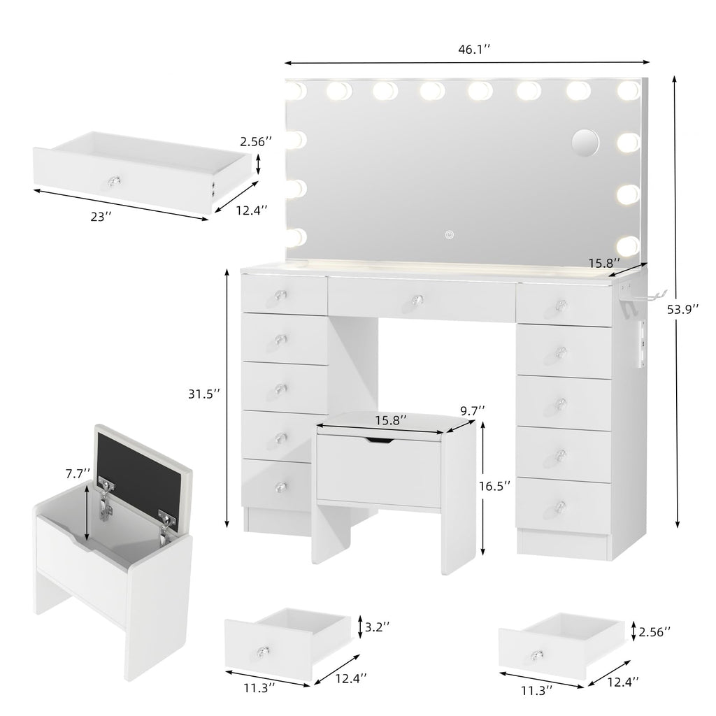 Vanity with Lighted Mirror I6772