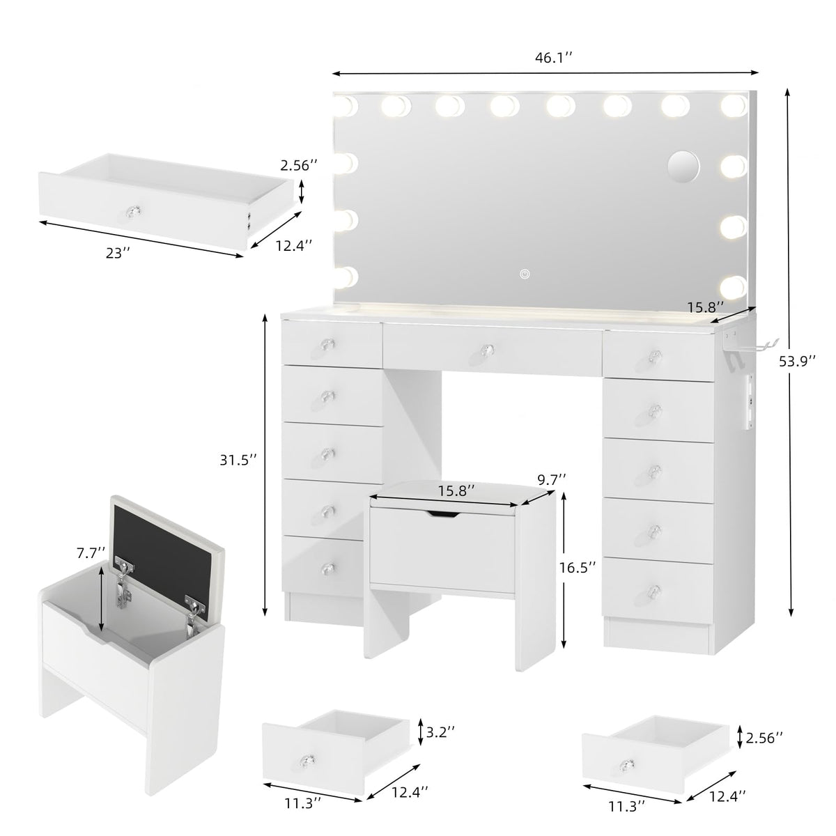 Vanity with Lighted Mirror I6772