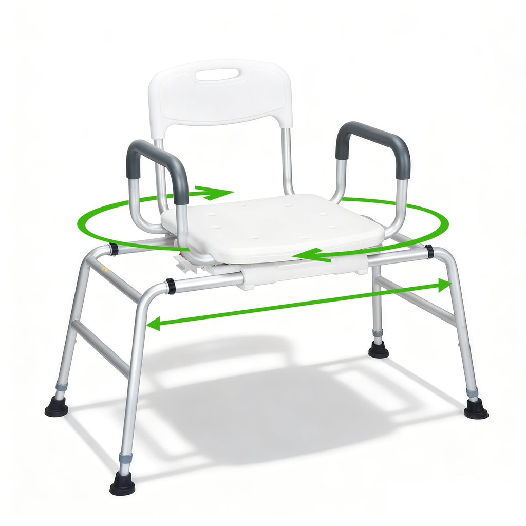 Heavy Duty Sliding Shower Chair with 360⁰ Swivel Seat J321