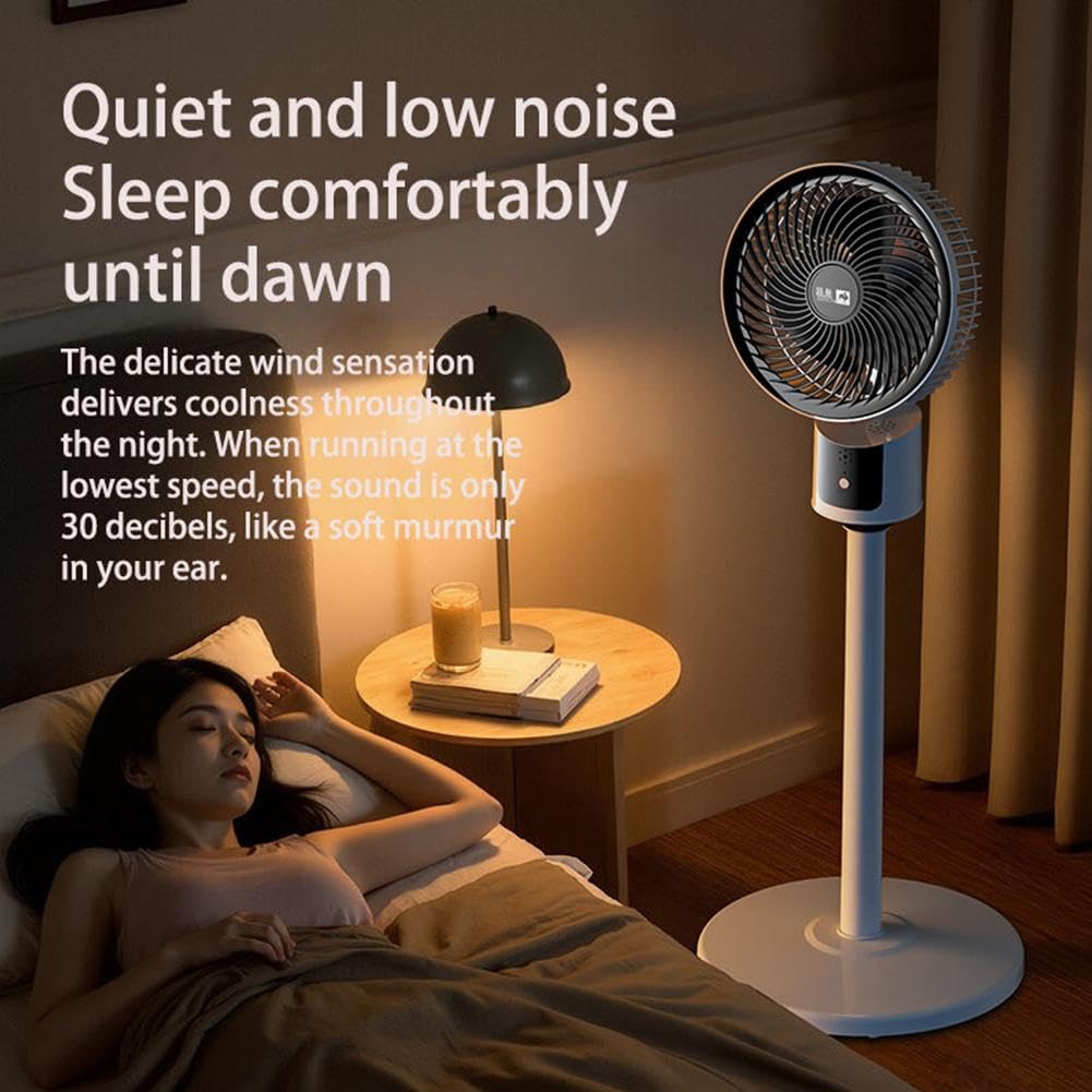 Standing Fan with Remote, 90° Oscillating, 3 Speeds, Adjustable Height Q68210