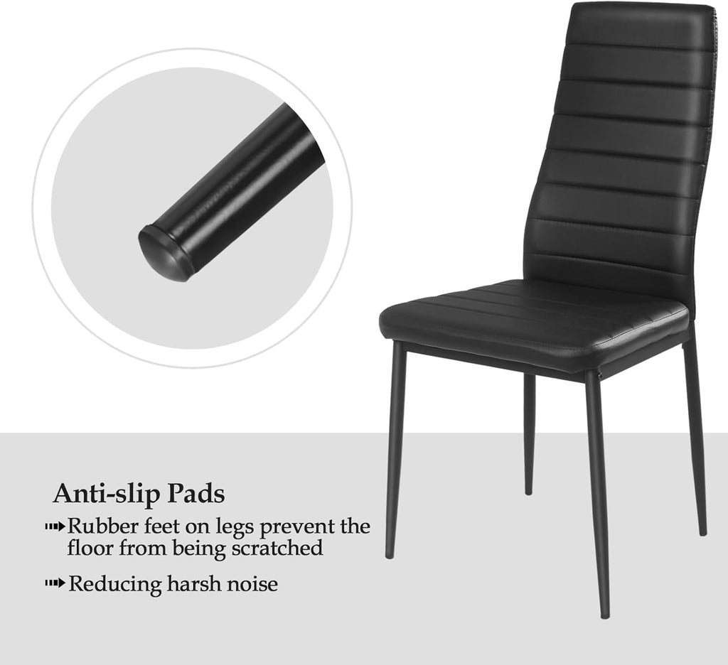 Black Faux Leather Dining Chairs Set of 4 X49989