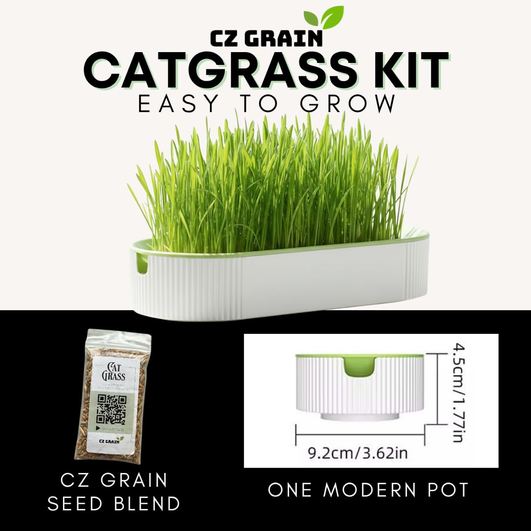 Hydroponic Cat Grass Grow Kit with 2 Oz Non-GMO Seeds S22915