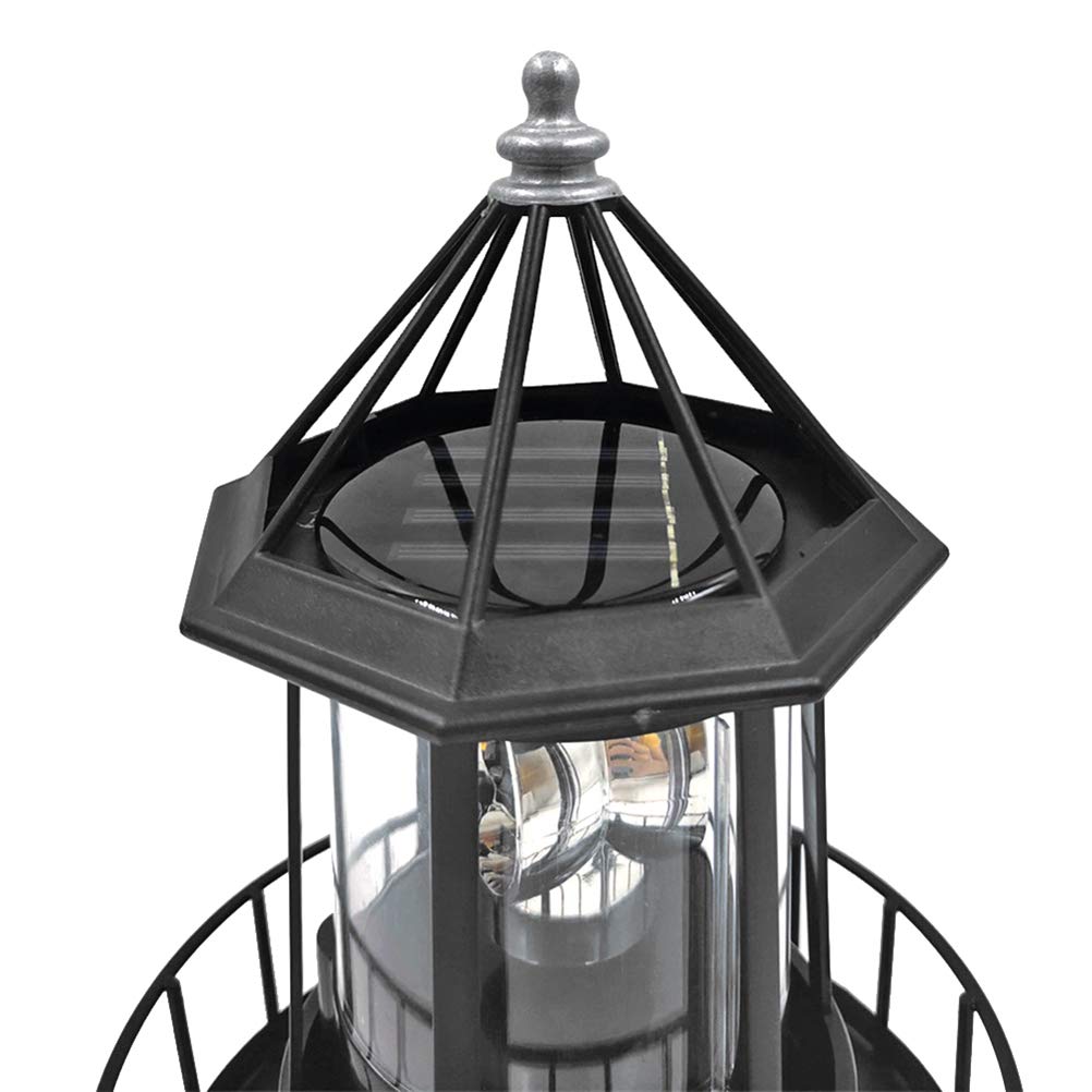 Black Wrought Iron Solar Lighthouse B807943
