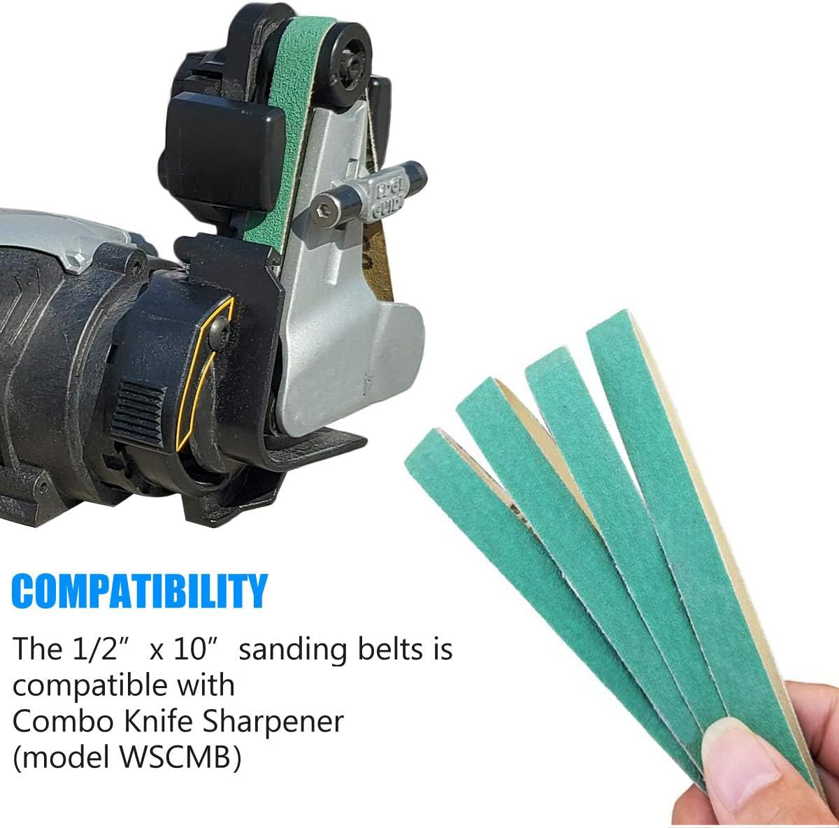 24 Pack 1/2" x 10" Replacement Knife Sharpener Sander Belt Kit 80/120/240/400/1000/1200 Grits G356786