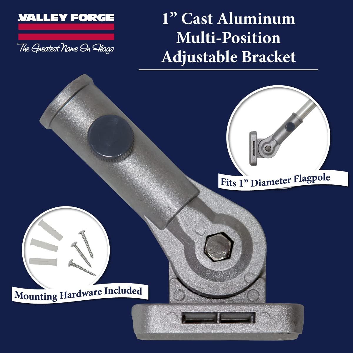 1 Inch Aluminum Flagpole Bracket P2219