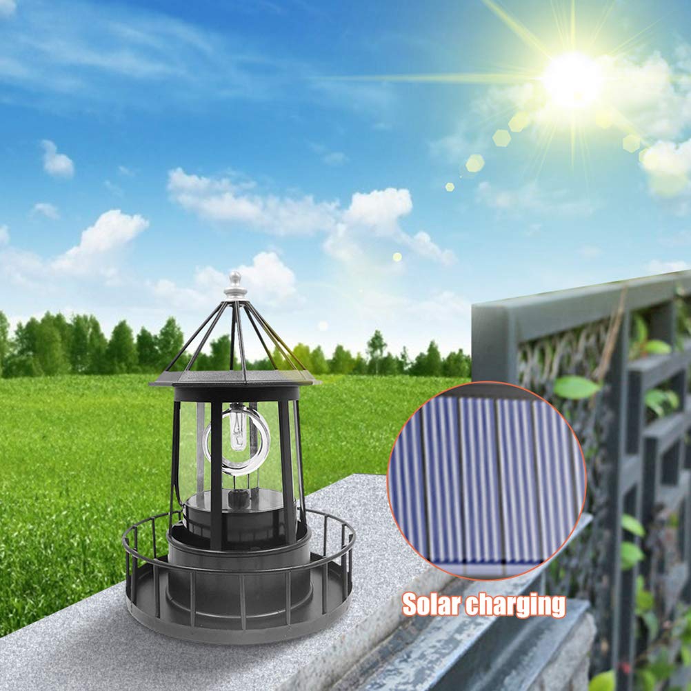 Black Wrought Iron Solar Lighthouse B807943
