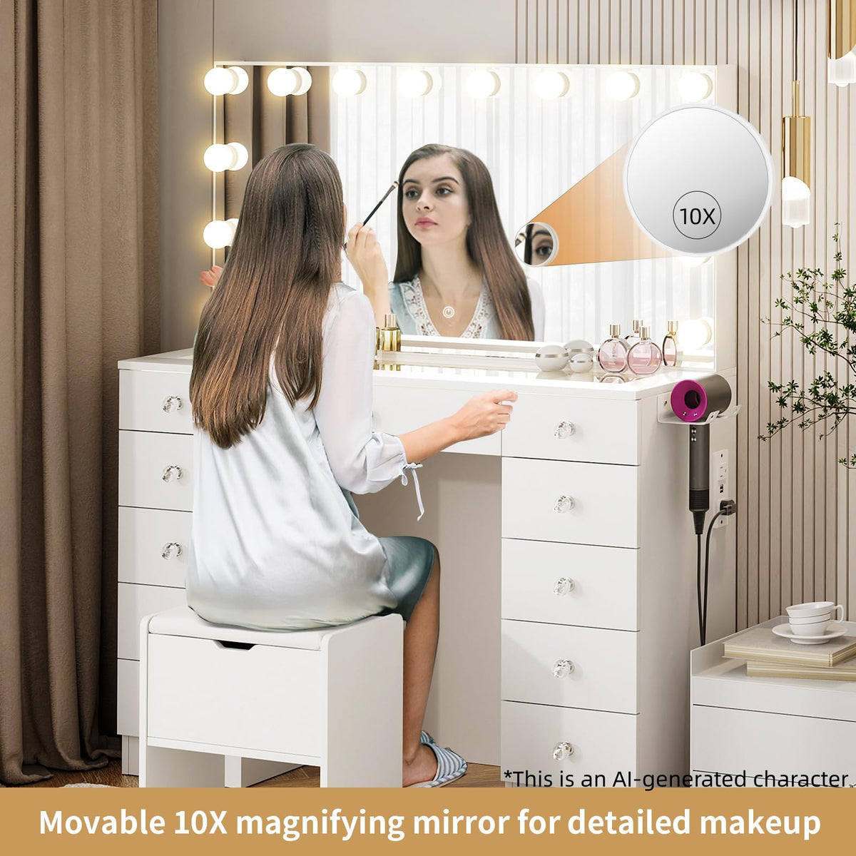 Vanity with Lighted Mirror I6772