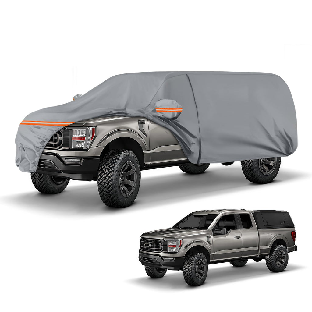 Waterproof Truck Cover for CrewCab 5.5/5.7/5.8 ft with Camper Shell Topper W208