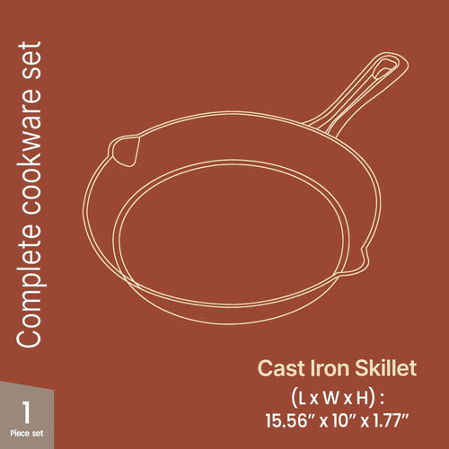 10" Pre Seasoned Cast Iron Skillet with Glass Lid P3134