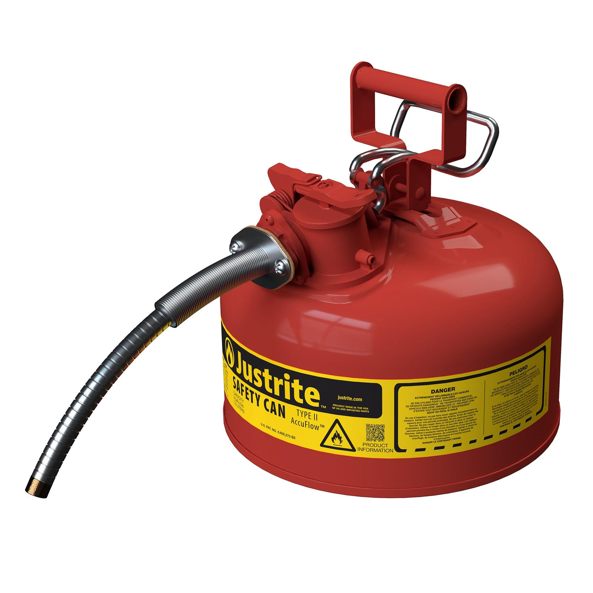 Red Galvanized Steel Gasoline Safety Can G398