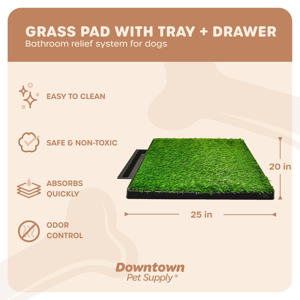 Dog Grass Pad with Tray 20 x 25 with Drawer E273448