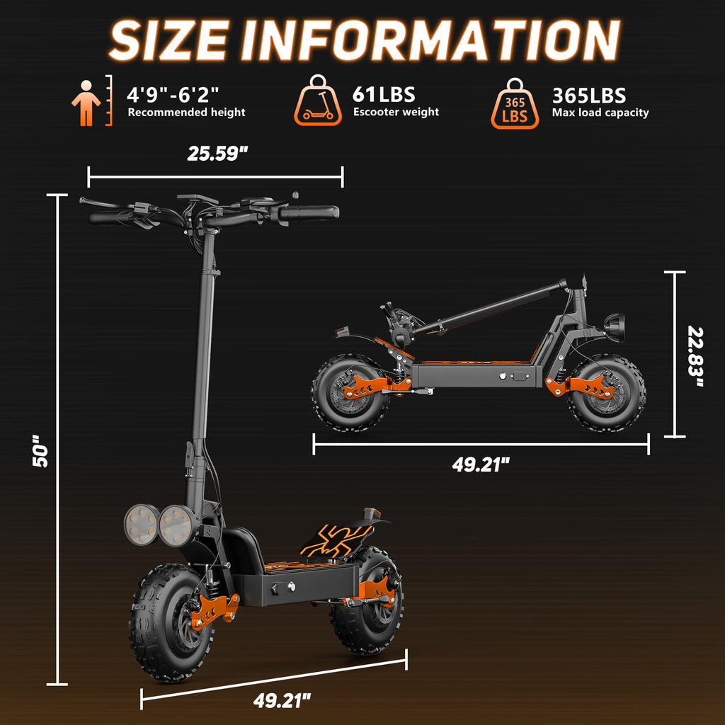 2400W Dual Motor 70 Miles Range 30MPH Foldable Off Road Electric Scooter F8721