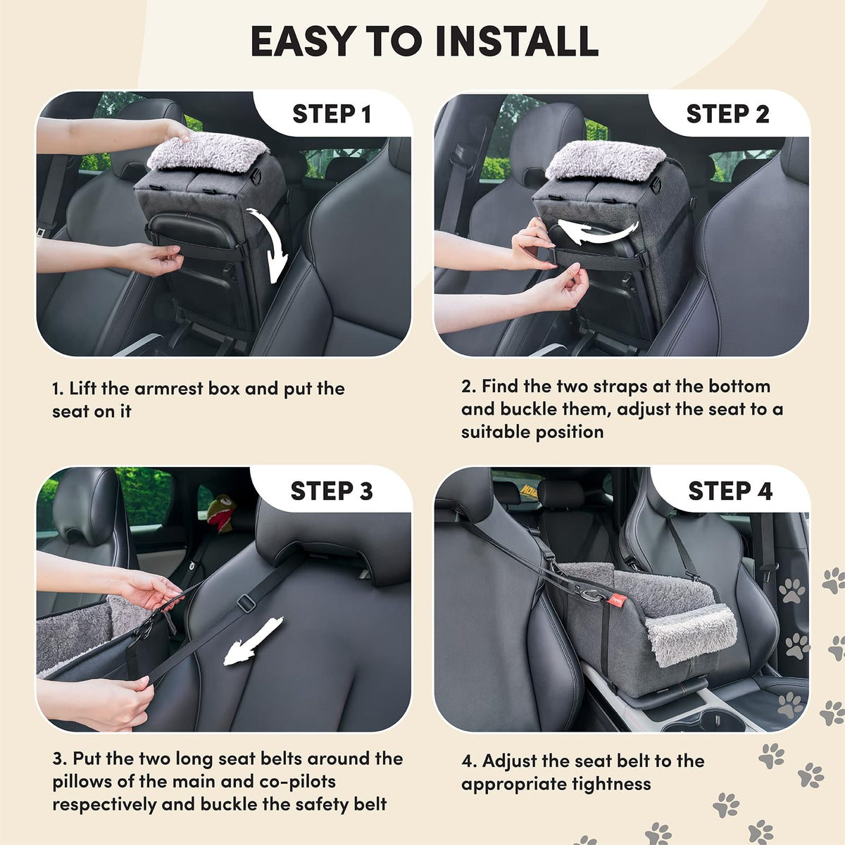 Grey Dog Car Seat F7664