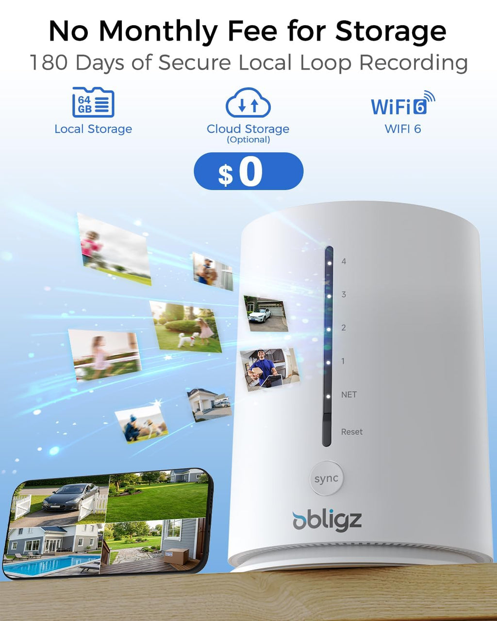 4MP Home Security Cameras with 64GB Local Storage B29965