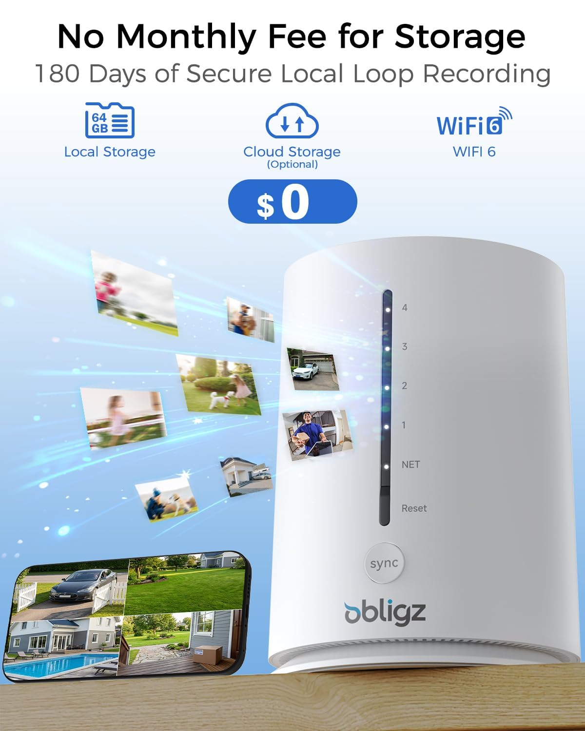 4MP Home Security Cameras with 64GB Local Storage B29965