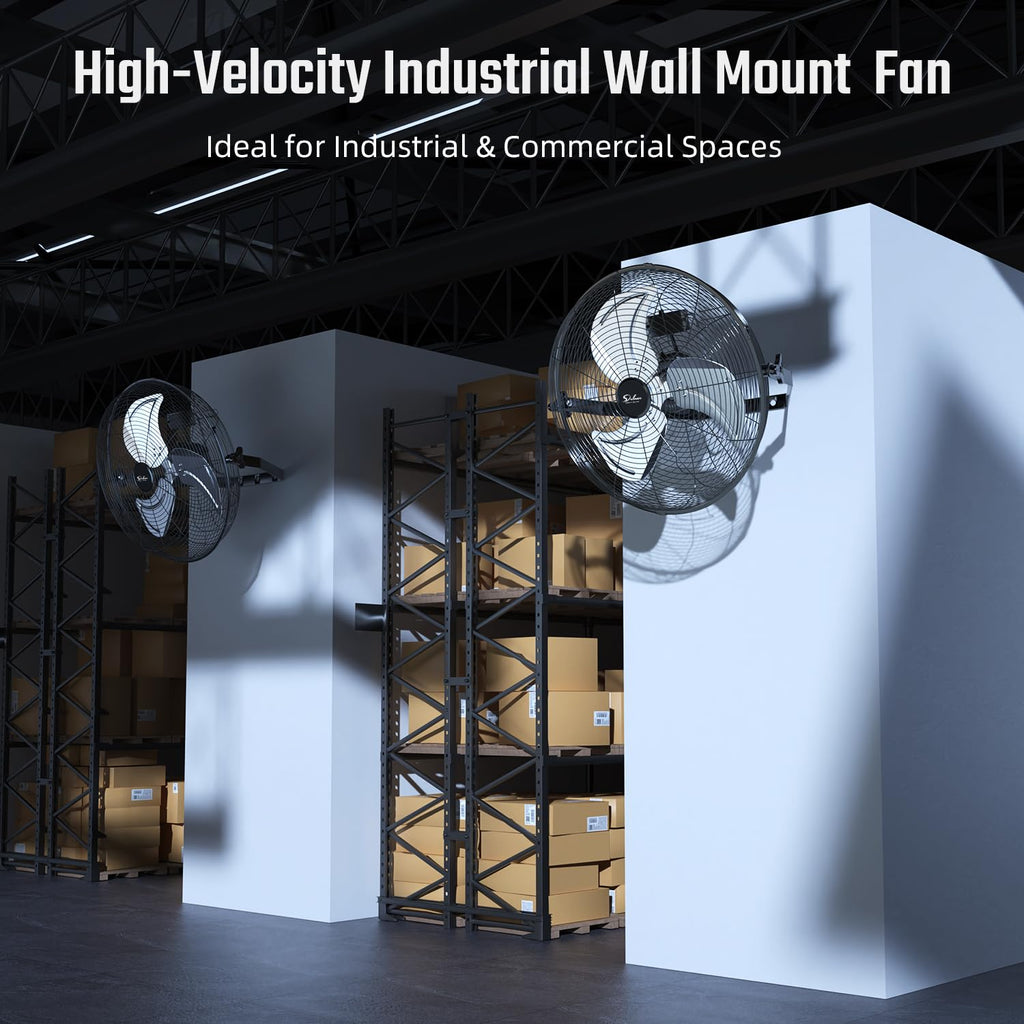 20 Inch 3 Speed Black Wall-Mount Fan B496