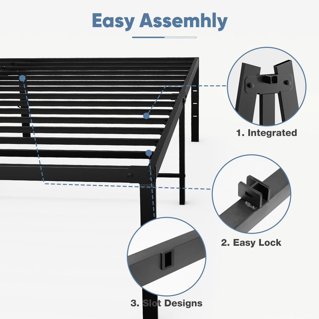 Queen 18 Inch Metal Platform Bed Frame T694931