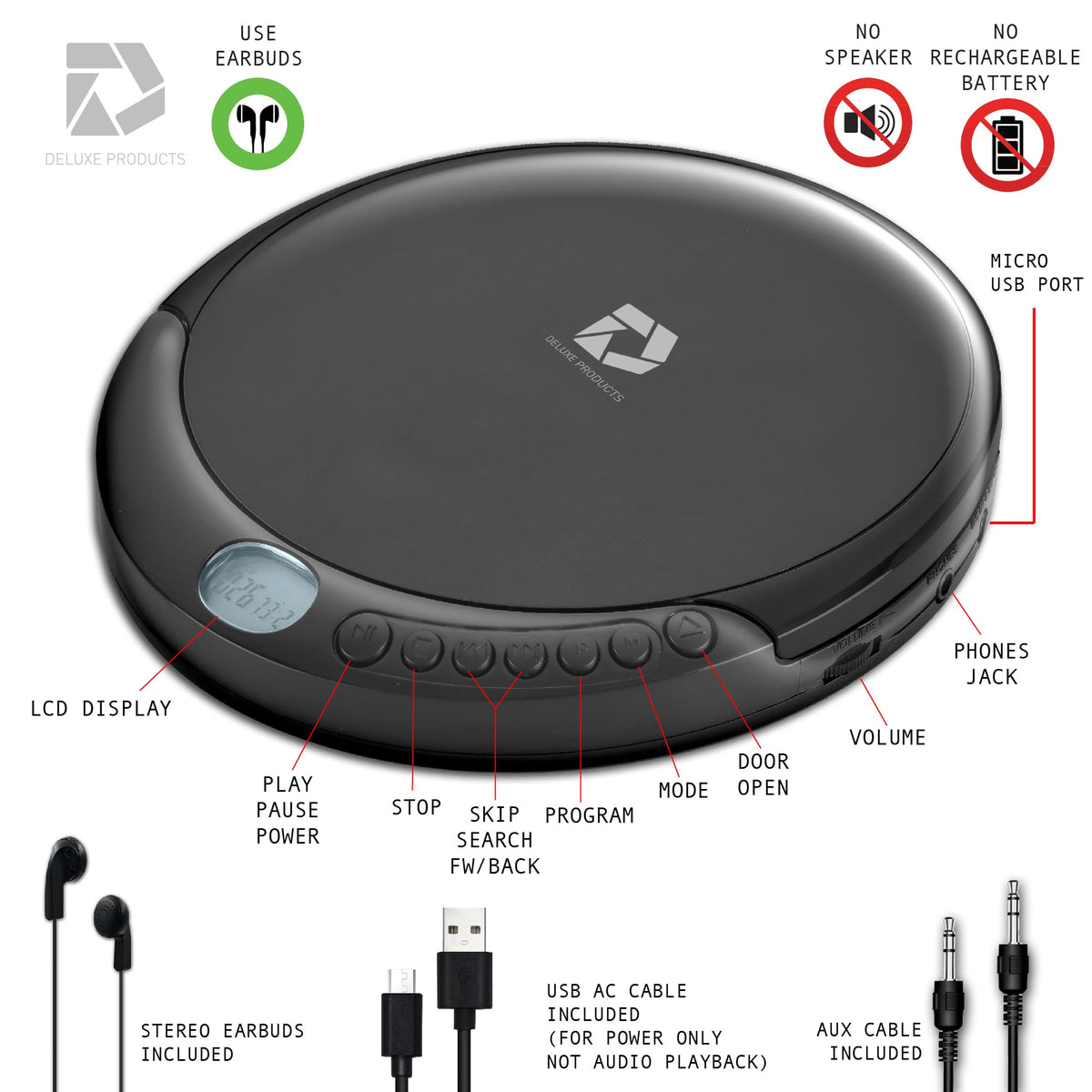 Portable CD Player with 60 Second Anti Skip D442