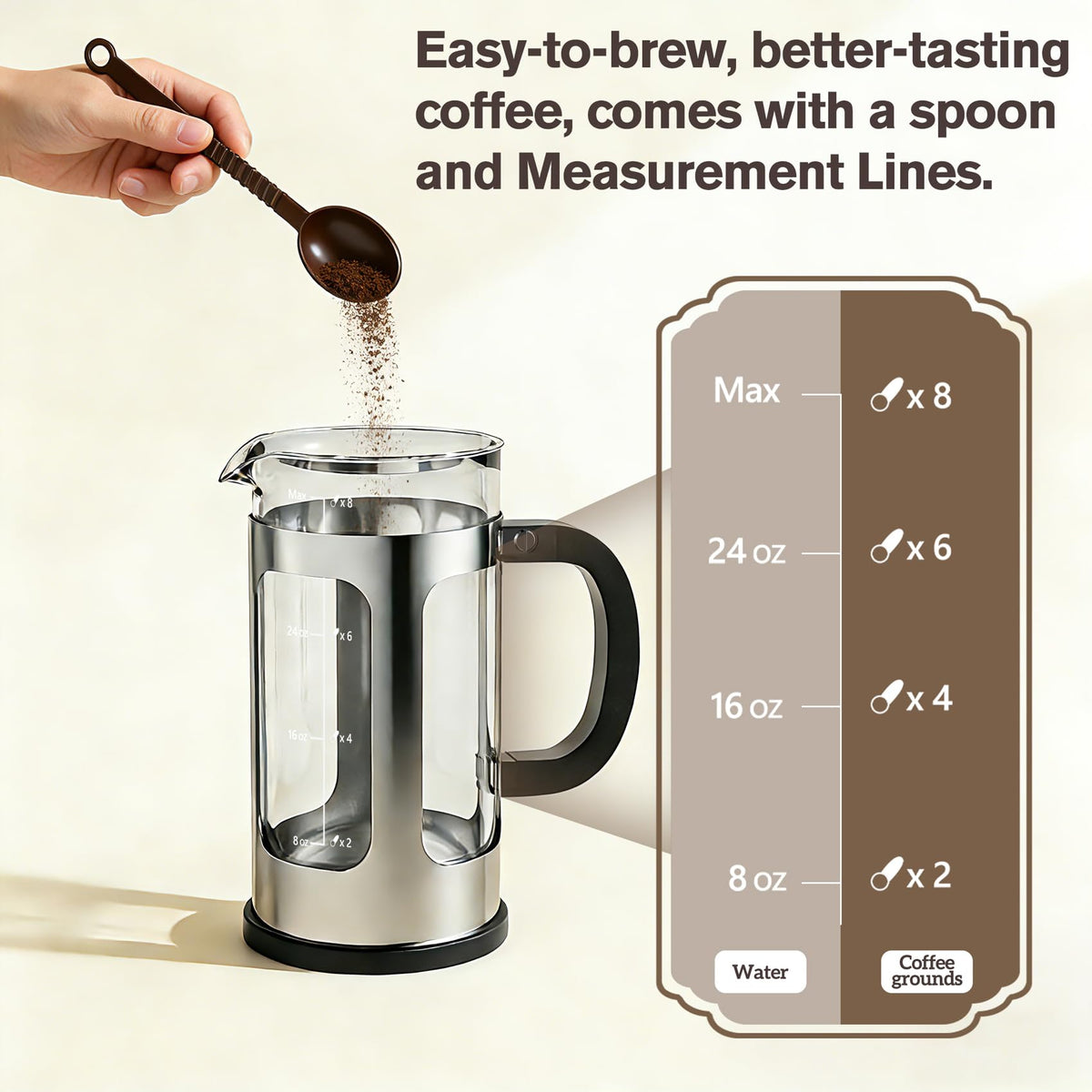 34oz Heat Resistant Glass Stainless Steel French Press Coffee Maker H289
