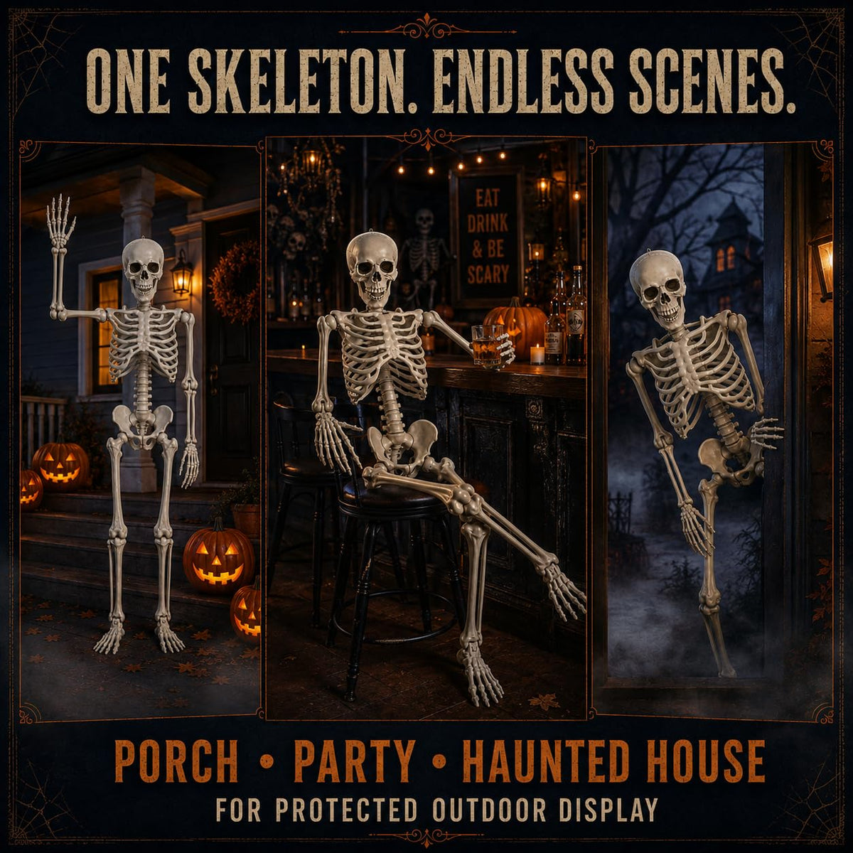 Life Size Poseable Skeleton with Movable Joints D765