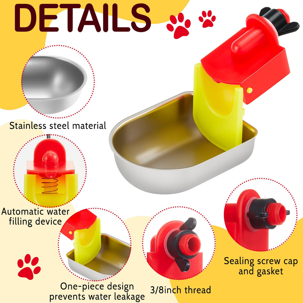 8 Pack Stainless Steel Auto Fill Chicken Waterer Cups J889093