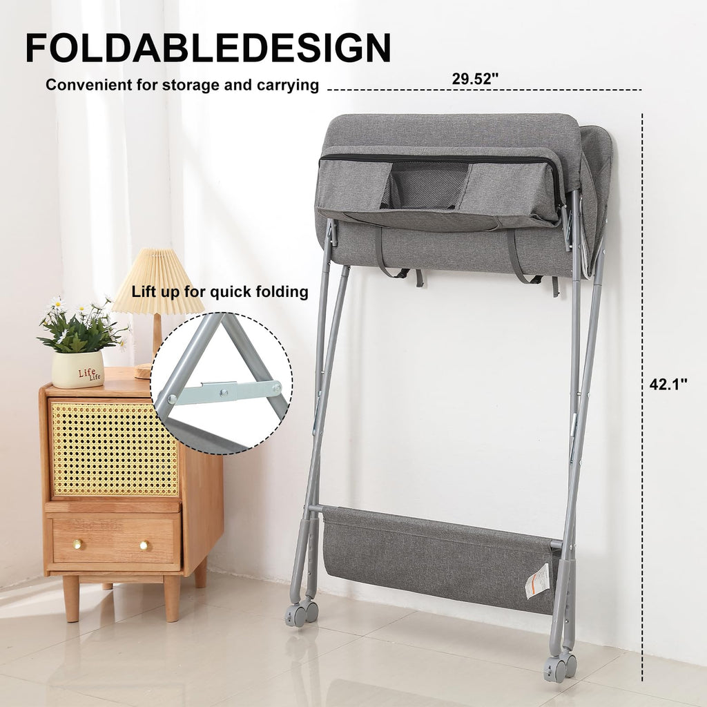 Portable Foldable Baby Changing Station with Wheels M63006
