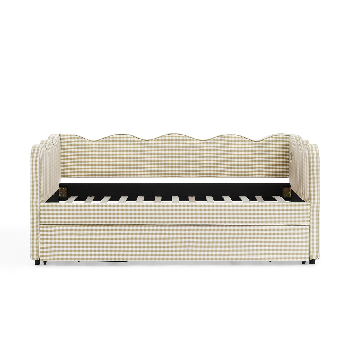 Twin Size Gingham Daybed with Trundle and USB Ports X920