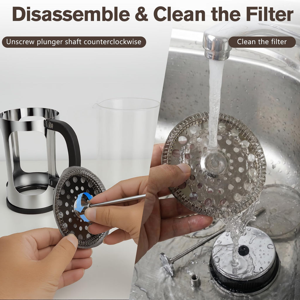 34oz Heat Resistant Glass Stainless Steel French Press Coffee Maker H289