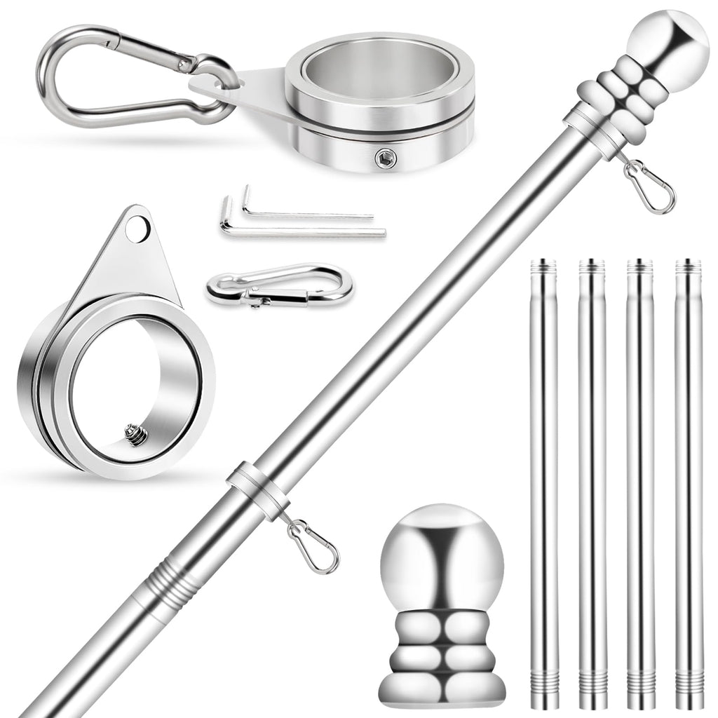 5 FT Stainless Steel Tangle Free Flag Pole T9643