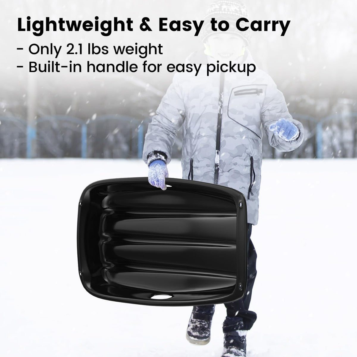 Cold-Resistant Plastic Toboggan Sled with Pull Rope S84781