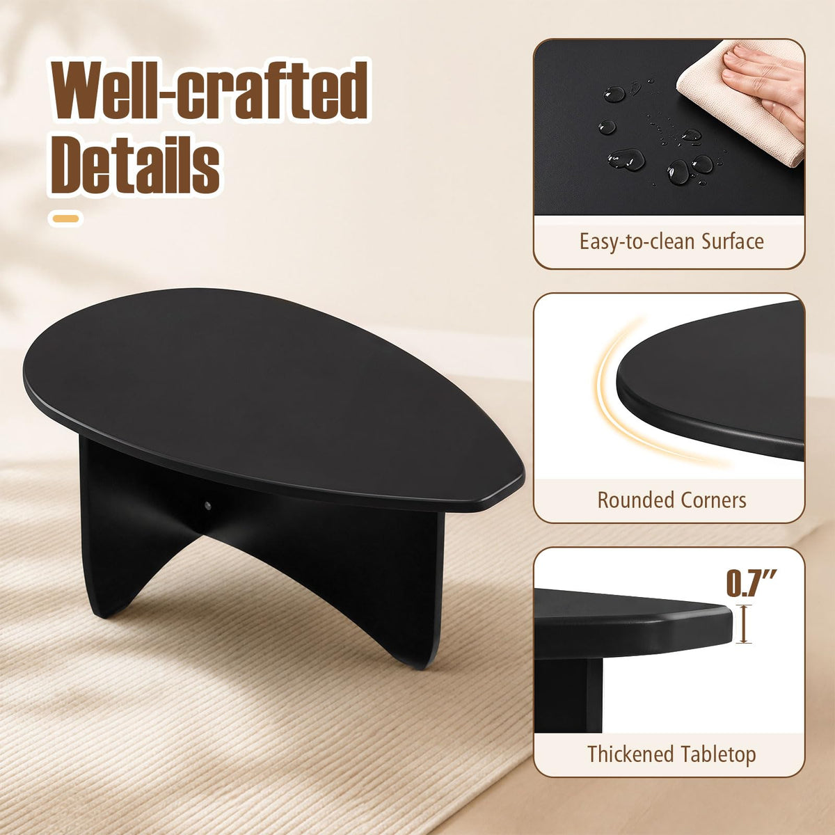 Oval Coffee Table Black L80208