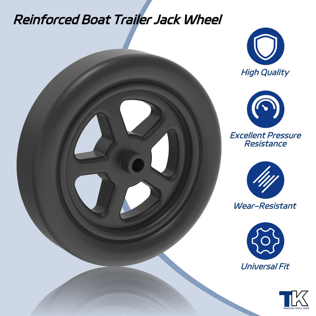 8" Trailer Jack Swivel Caster with Spoked Wheel Q3119
