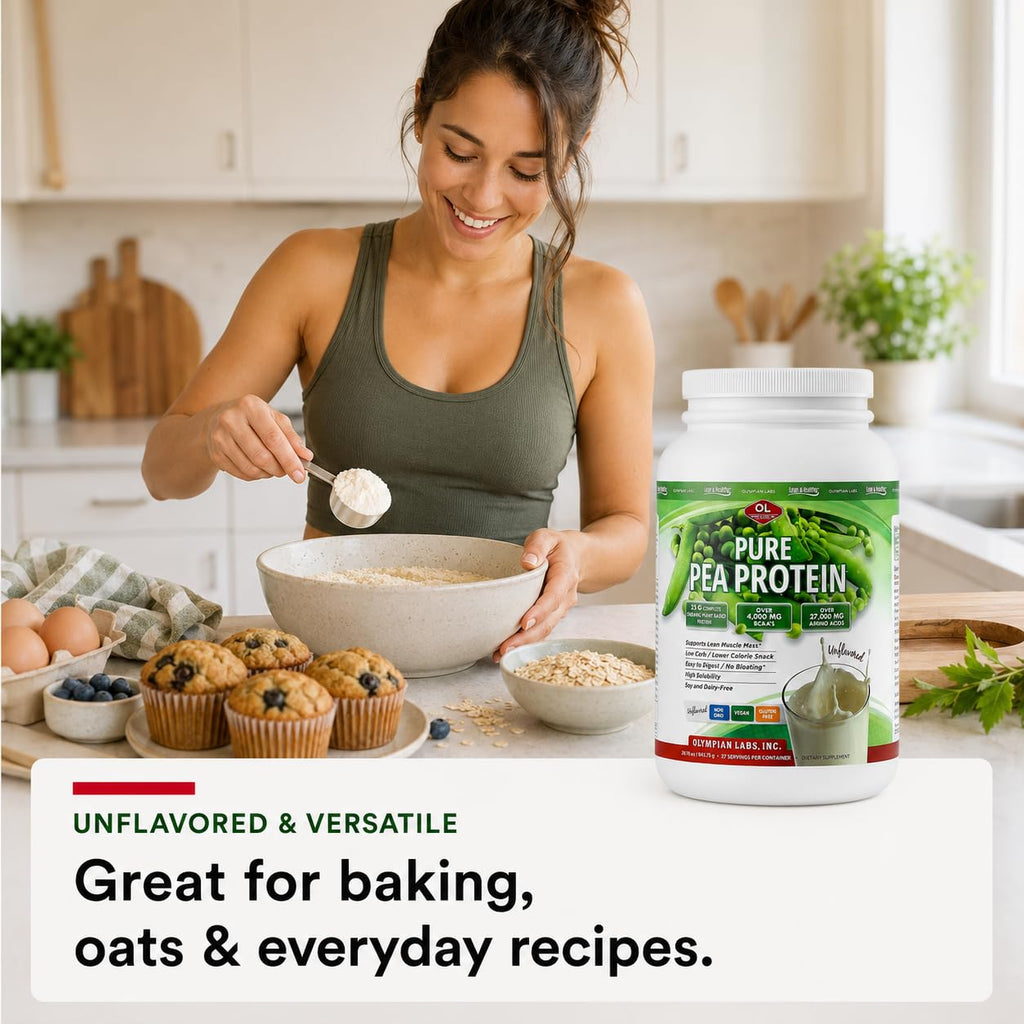 Plant Based Pea Protein Powder, Unflavored, 2 Pound J760