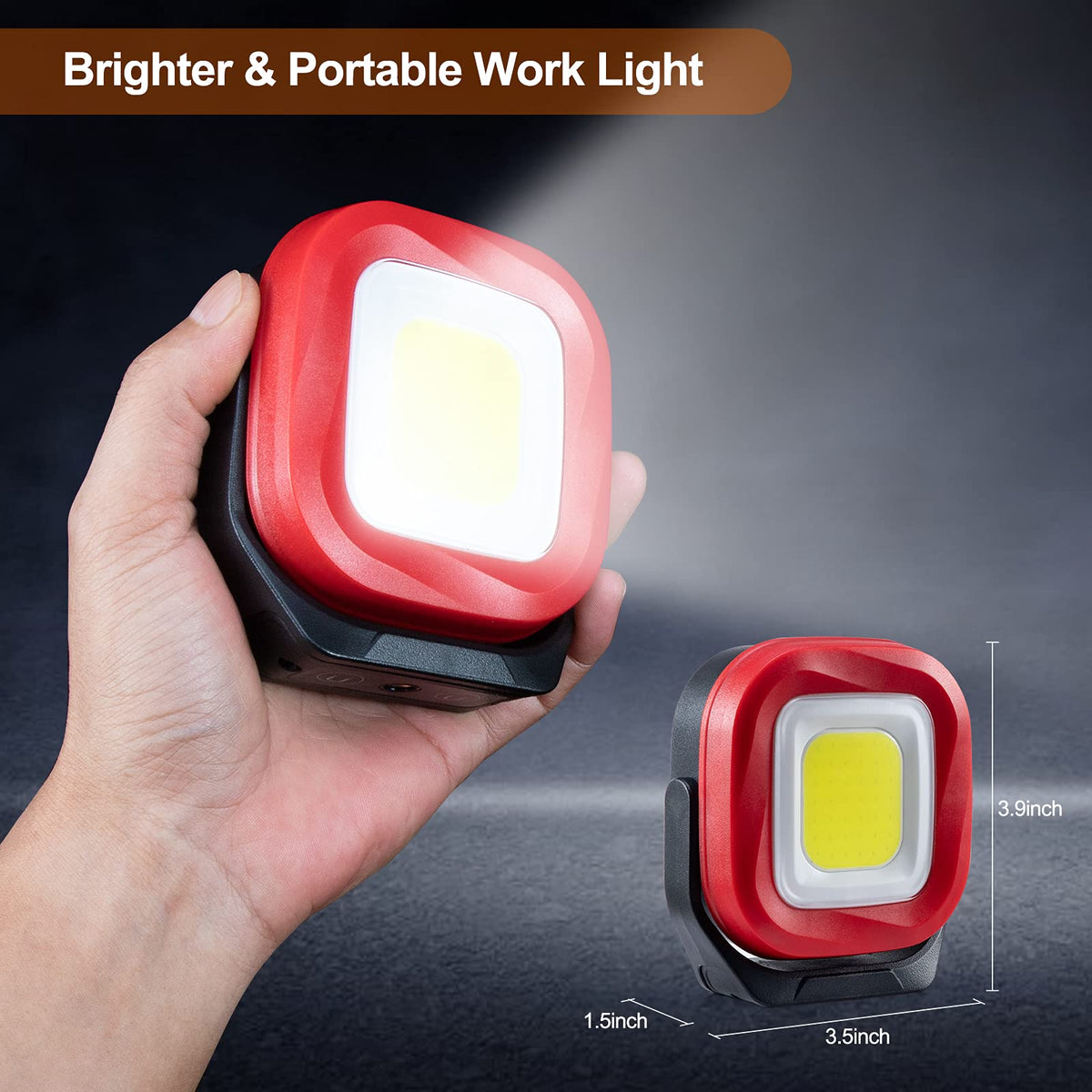 Magnetic Work Light, 42 LEDs 1000 Lumens Rechargeable Portable Inspection Light (2 PCS) G874810