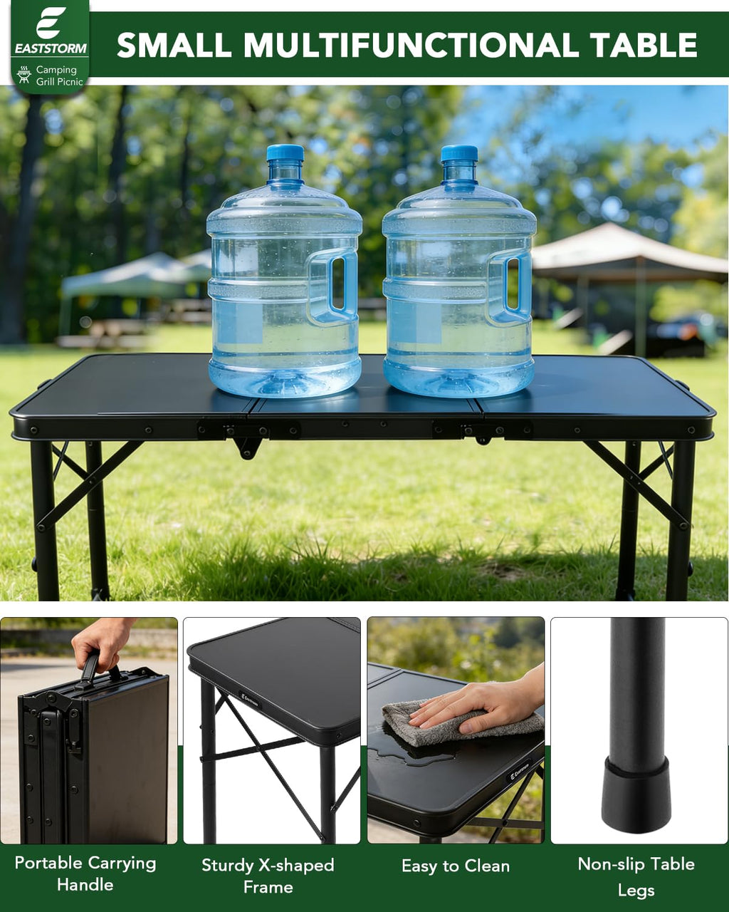 Small Folding Camping Table Black M72602