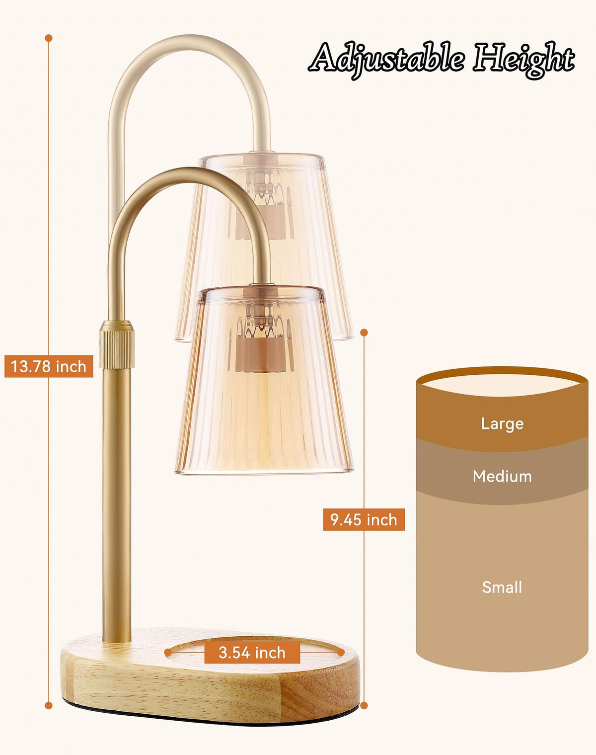Adjustable Candle Warmer Lamp with Timer I28037