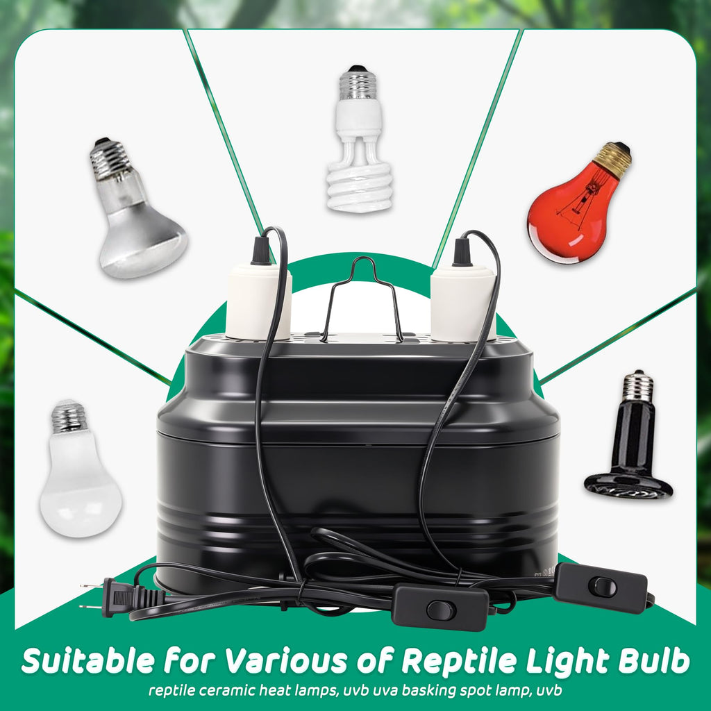Reptile Light Fixture with Independent Switches I49389
