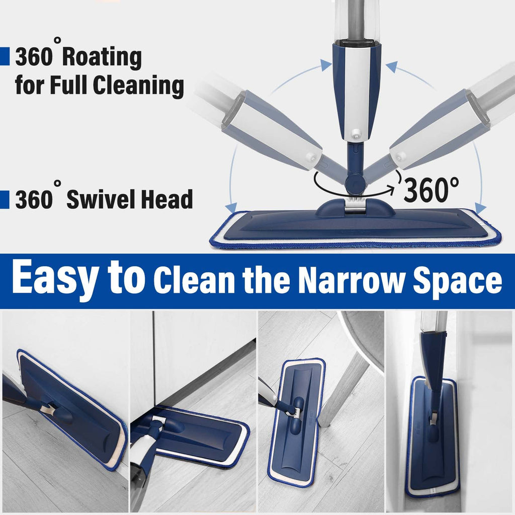 Wet Spray Mop with 14 oz Bottle & 3 Microfiber Pads X609