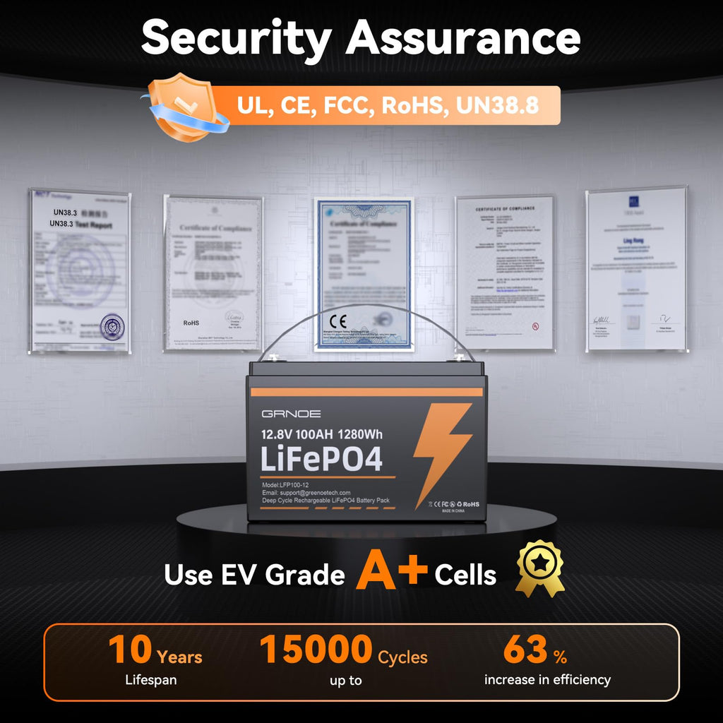 12V 100Ah LiFePO4 Lithium Battery 2 Pack I660831