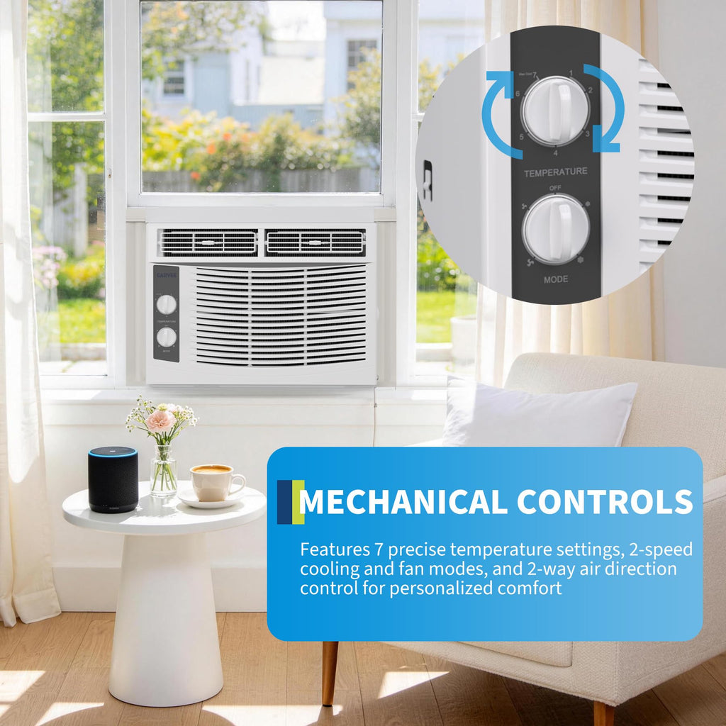 5000 BTU White Window Air Conditioner with Fan Function F47413
