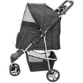 Foldable Pet Stroller with Weather Cover, Storage Basket, Cup Holder, Black K978540