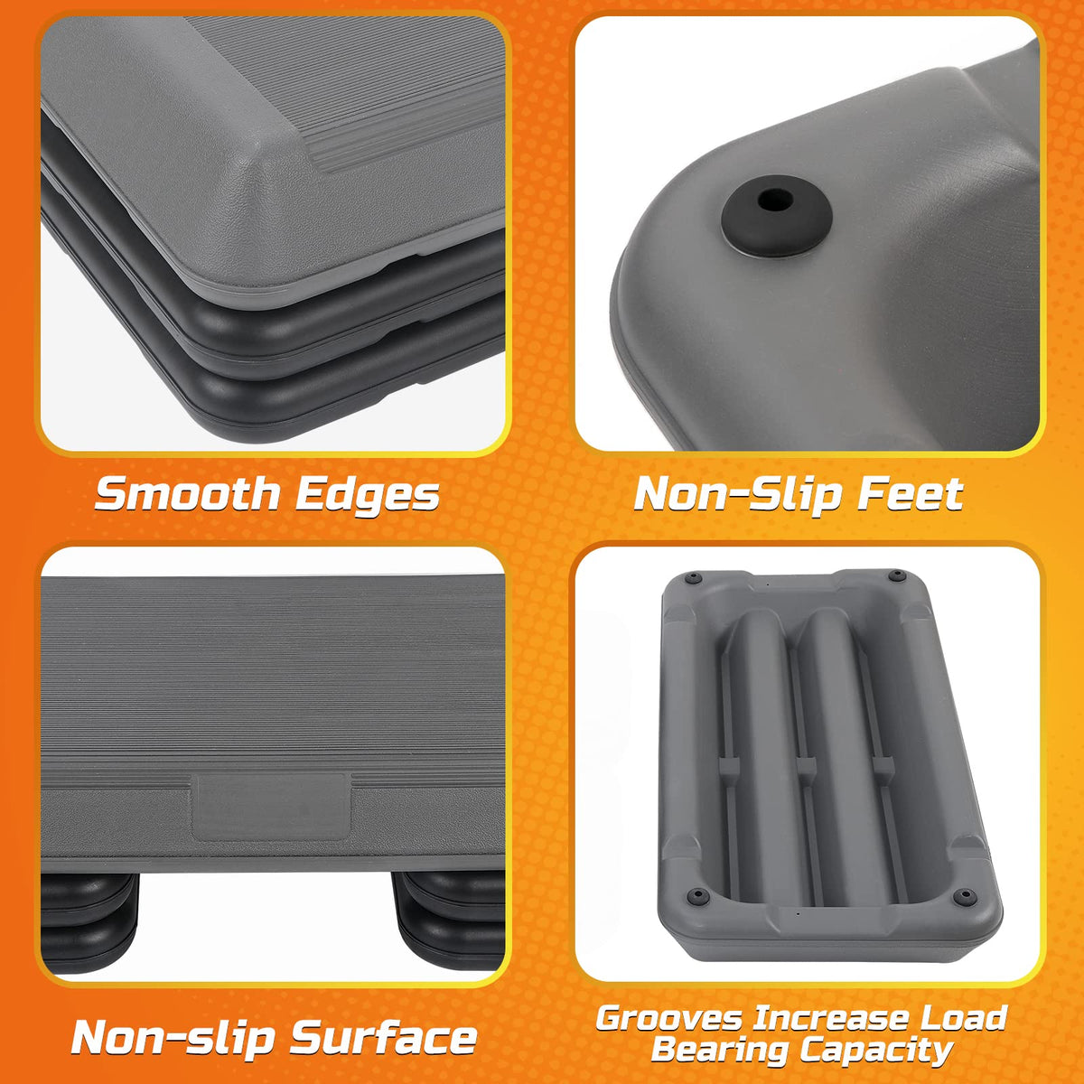 28.5'' Exercise Aerobic Step Platform with 4 Risers L154