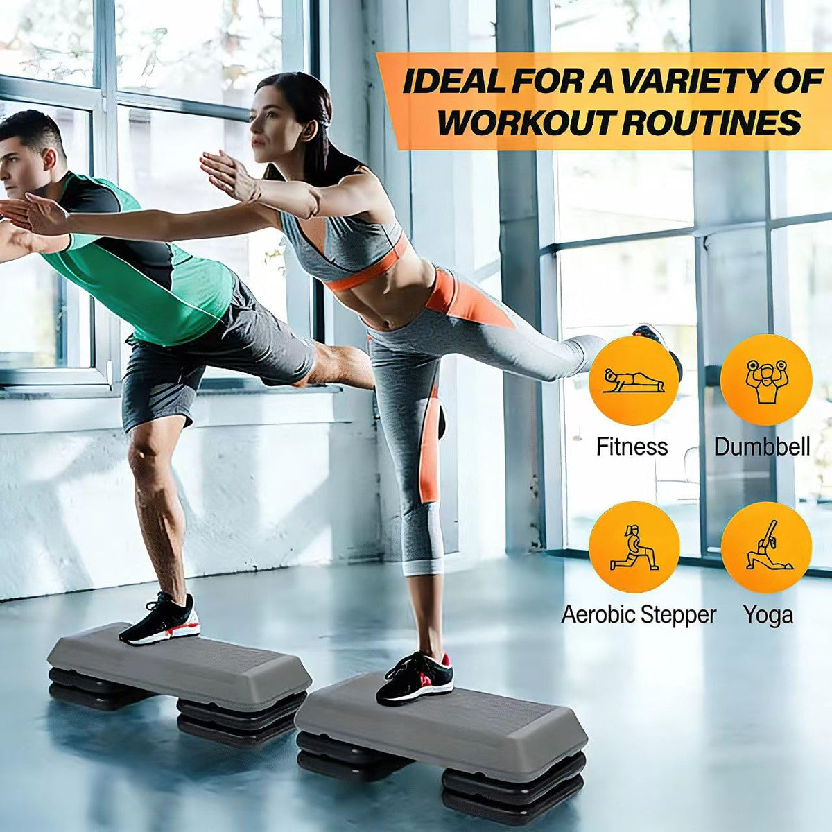 28.5'' Exercise Aerobic Step Platform with 4 Risers L154