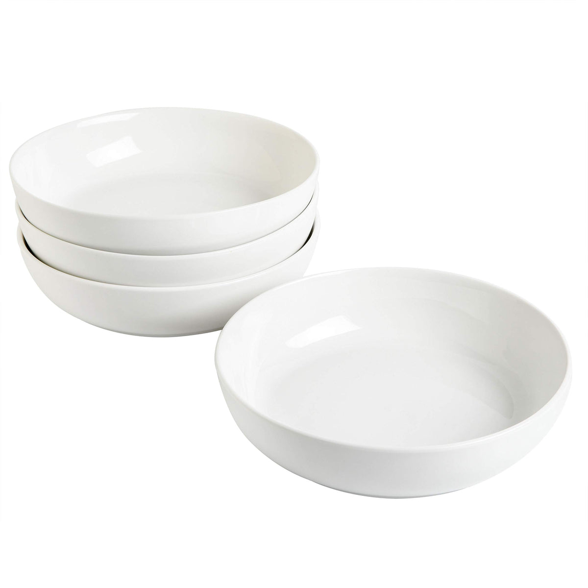 4-Piece 41oz Porcelain Ceramic Salad Bowls Set White W2749