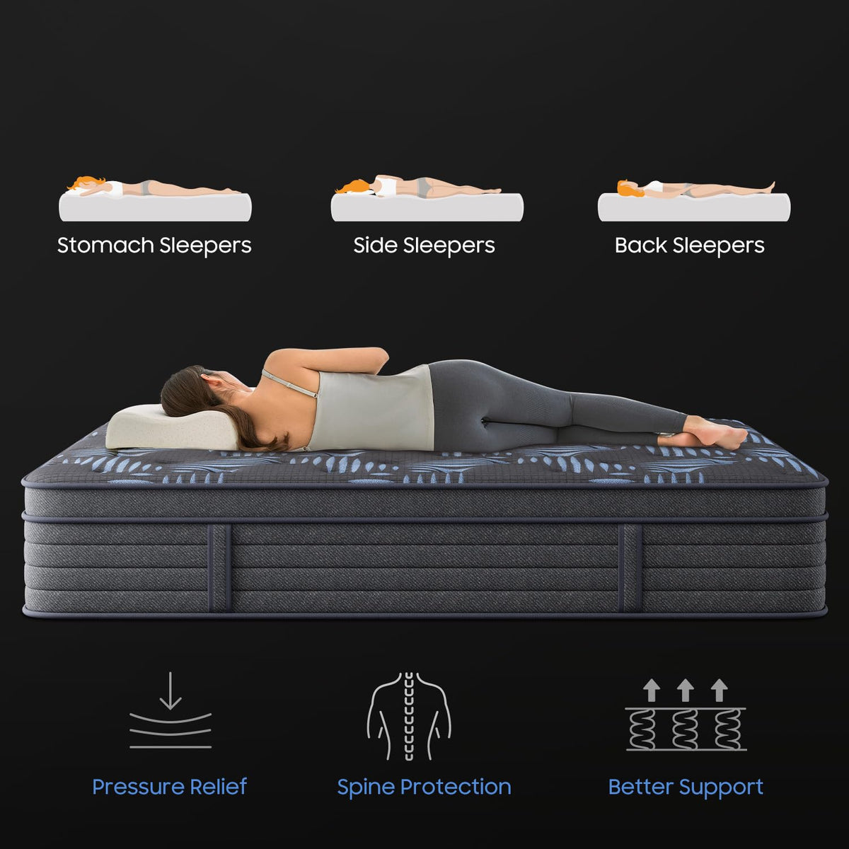 10 Inch Full Medium Firm Hybrid Mattress in a Box F95818
