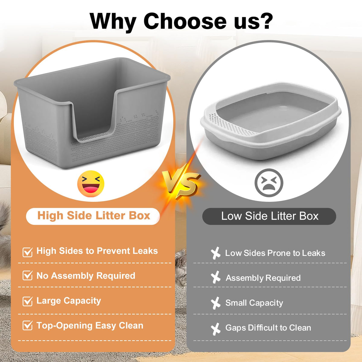 Extra Large High Sided Cat Litter Box Q991