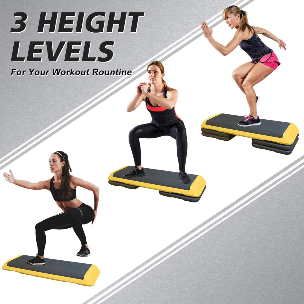 43'' Adjustable Exercise Stepper with 4 Detachable Risers A652259